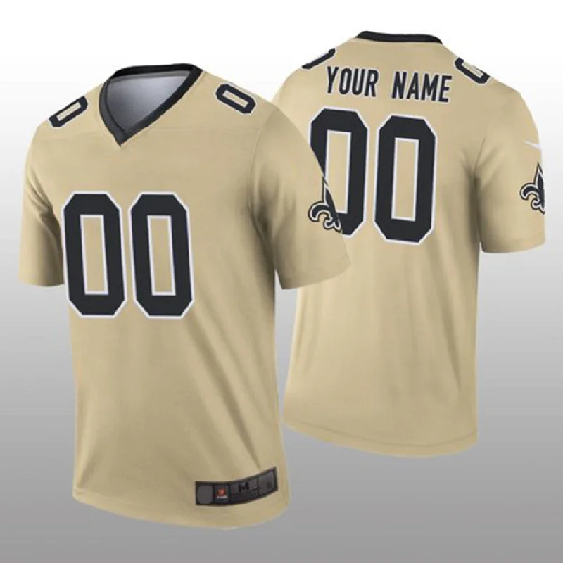 Buy NBA basketball jerseys online -Custom NO.Saints Gold Inverted Legend Jersey American Jerseys Stitched Jersey Football Jerseys