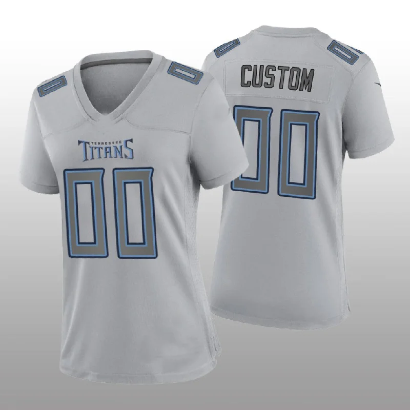 NBA jerseys with commemorative designs -Custom T.Titans Gray Atmosphere Game Jersey American Football Jerseys