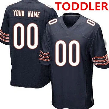 NBA jerseys with name and number customization -Toddler Custom C.Bears blue game jersey Stitched Jersey Football Jerseys