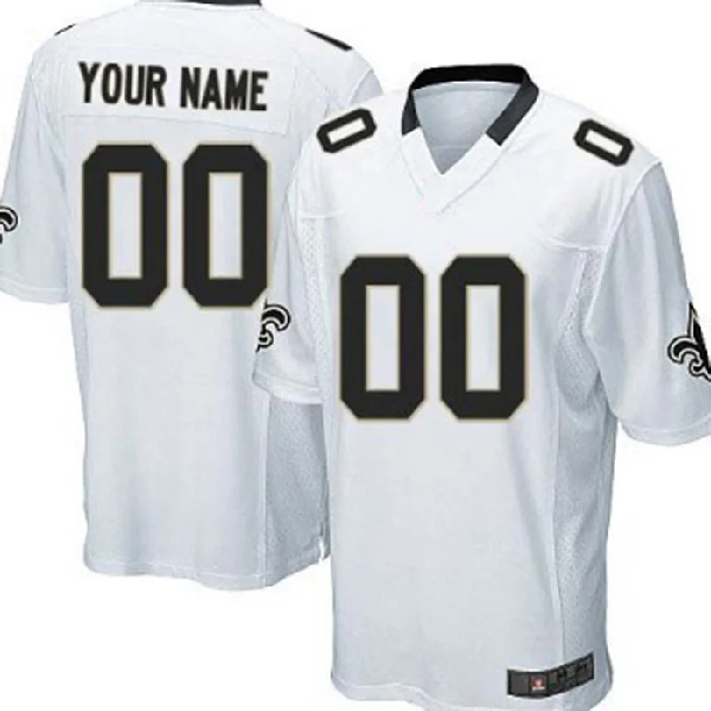 Authentic NBA jerseys with player number -Custom NO.Saints White Game Jersey American Stitched Jersey Football Jerseys