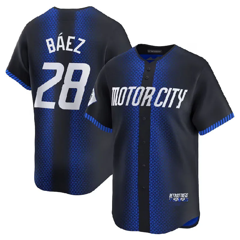 NBA fan jerseys with player names -Detroit Tigers #28 Javier Baez 2024 City Connect Limited Jersey - Navy Baseball Jerseys