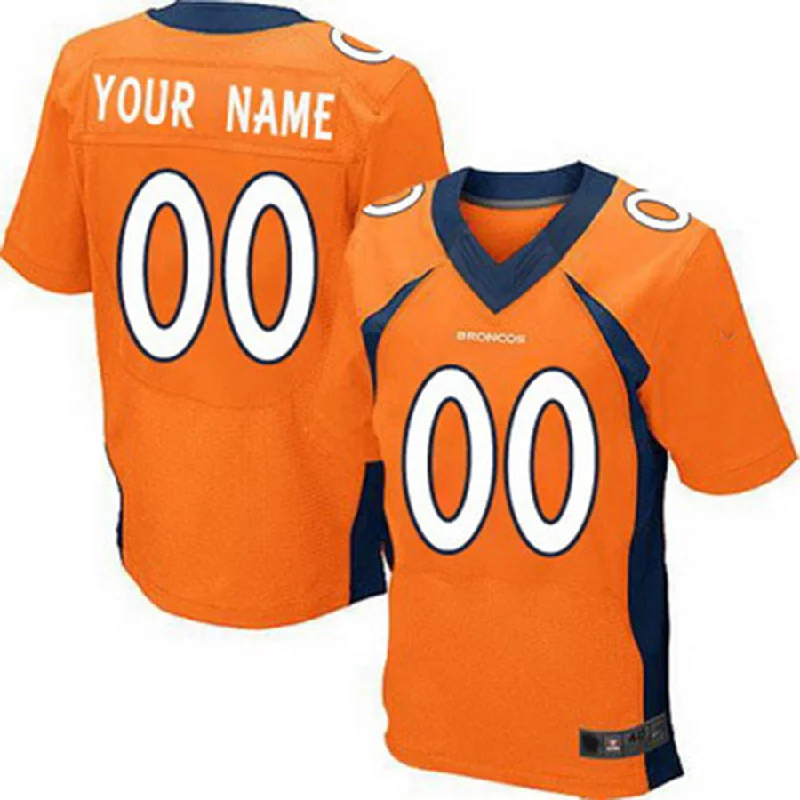 NBA jerseys with breathable material -Custom D.Broncos 2013 Orange Elite Jersey Stitched Jersey American Football Jerseys