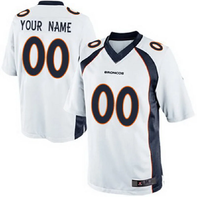 Retro NBA jerseys with old-school designs -Custom D.Broncos 2013 White Limited Jersey Stitched Jersey American Football Jerseys