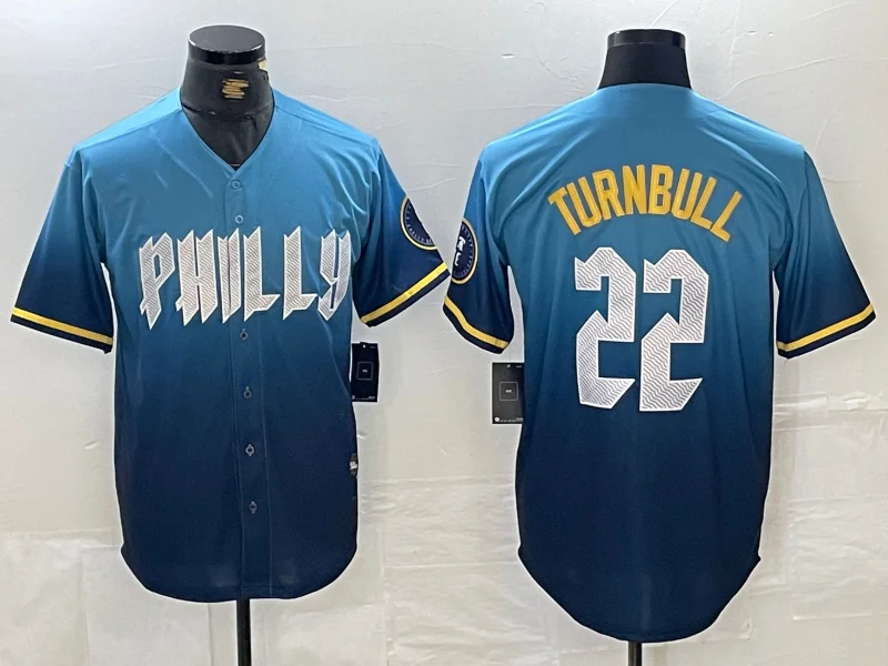 NBA playoff jerseys -Philadelphia Phillies #22 Spencer Turnbull Blue 2024 City Cool Base Baseball Jersey