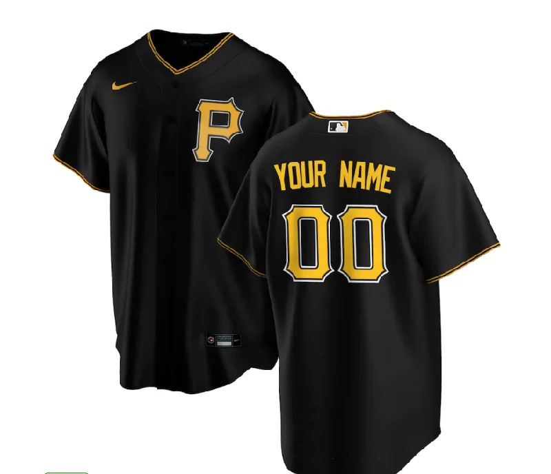 NBA team jerseys with vibrant colors -PITTSBURGH PIRATES BLACK/YELLOW ALTERNATE REPLICA JERSEY