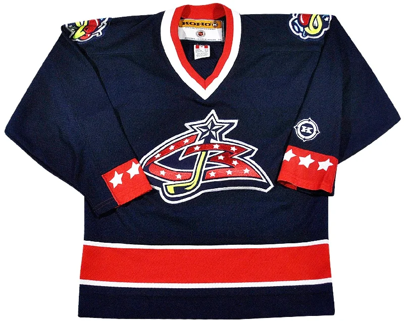 NFC jersey designs for casual wear -Vintage Columbus Blue Jackets Jersey Size Youth X-Large