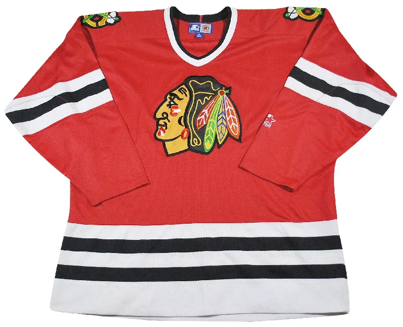 Shop NFC fan jerseys with player names -Vintage Chicago Blackhawks Starter Brand Jersey Size X-Large