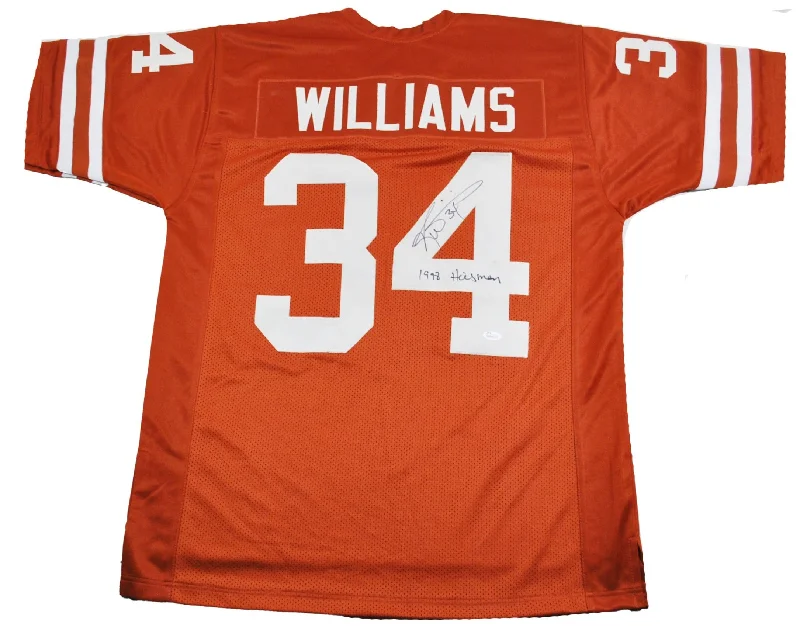 NFC football jerseys with embroidered logos -Vintage Texas Longhorns Ricky Williams Autograph Jersey Size X-Large