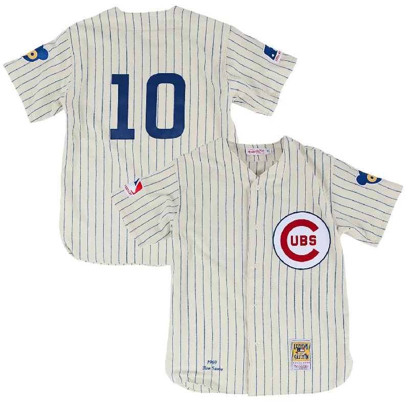 NFC jersey with embroidered patch -Chicago Cubs Ron Santo 1969 Mitchell & Ness Authentic Home Jersey