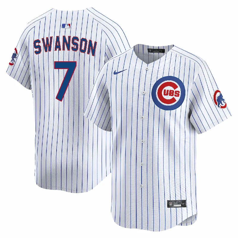 NFC jerseys for youth fans -Chicago Cubs Dansby Swanson Nike Home Limited Replica Jersey W/ Authentic Lettering