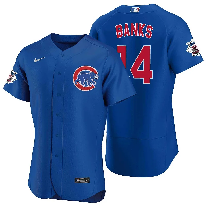 NFC jersey with bold colors -Chicago Cubs Ernie Banks Nike Alternate Authentic Jersey