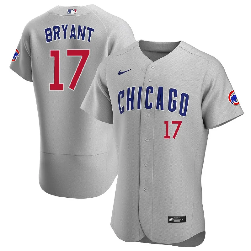 Shop NFC football shirts with embroidered designs -Chicago Cubs Kris Bryant Nike Road Authentic Jersey