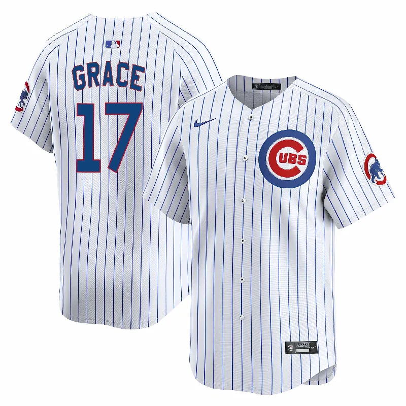 NFC jersey with commemorative design -Chicago Cubs Mark Grace Nike Home Vapor Limited Jersey W/ Authentic Lettering