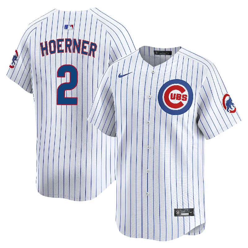 NFC football shirt with player number -Chicago Cubs Nico Hoerner Nike Home Vapor Limited Jersey W/ Authentic Lettering