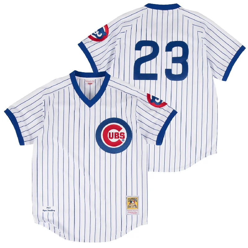 High-quality NFC football jerseys -Chicago Cubs Ryne Sandberg 1987 Mitchell & Ness Authentic Home Jersey