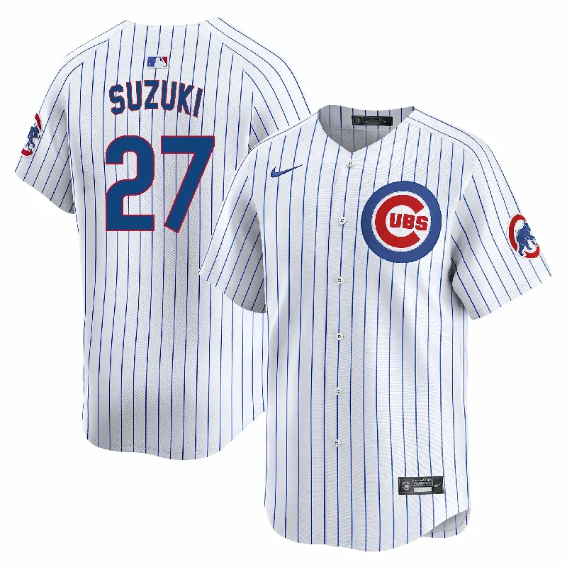 Officially licensed NFC team jerseys -Chicago Cubs Seiya Suzuki Nike Home Vapor Limited Jersey W/ Authentic Lettering