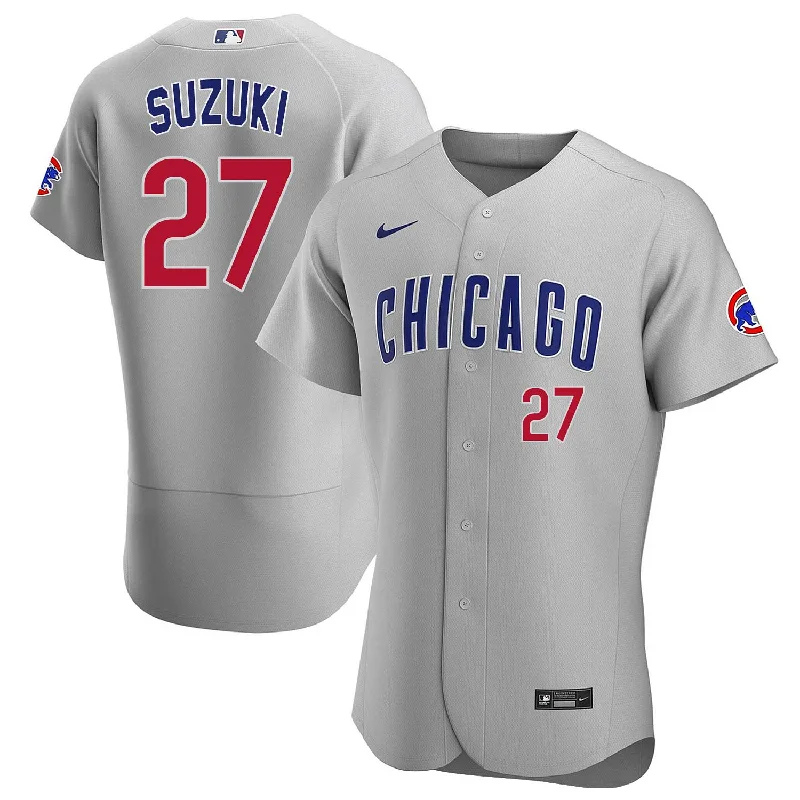 Affordable NFC jerseys for football fans -Chicago Cubs Seiya Suzuki Nike Road Authentic Jersey