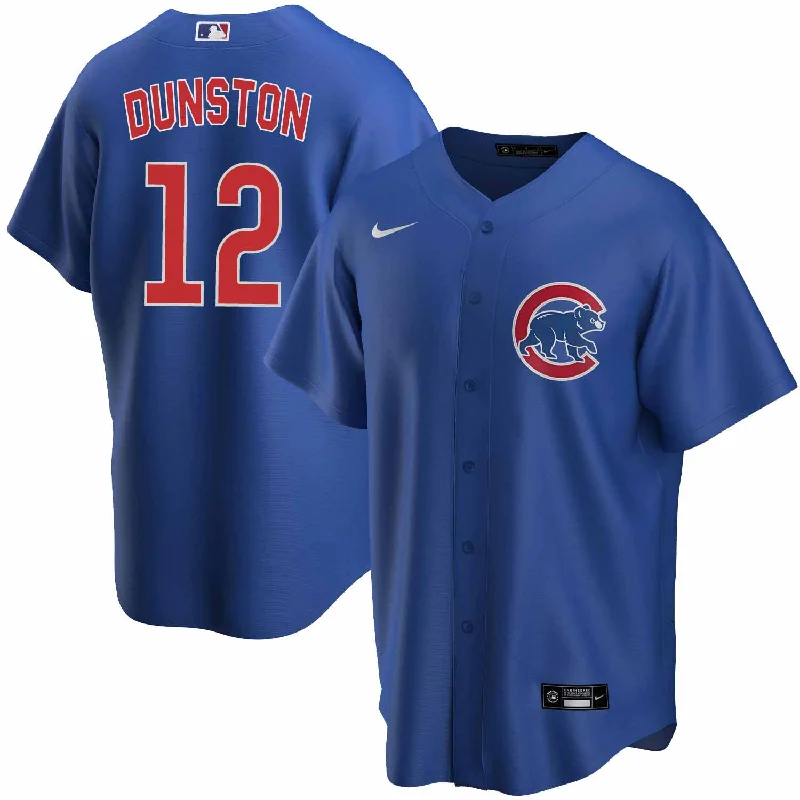 NFC football jersey with team colors -Chicago Cubs Shawon Dunston Nike Alternate Replica Jersey With Authentic Lettering