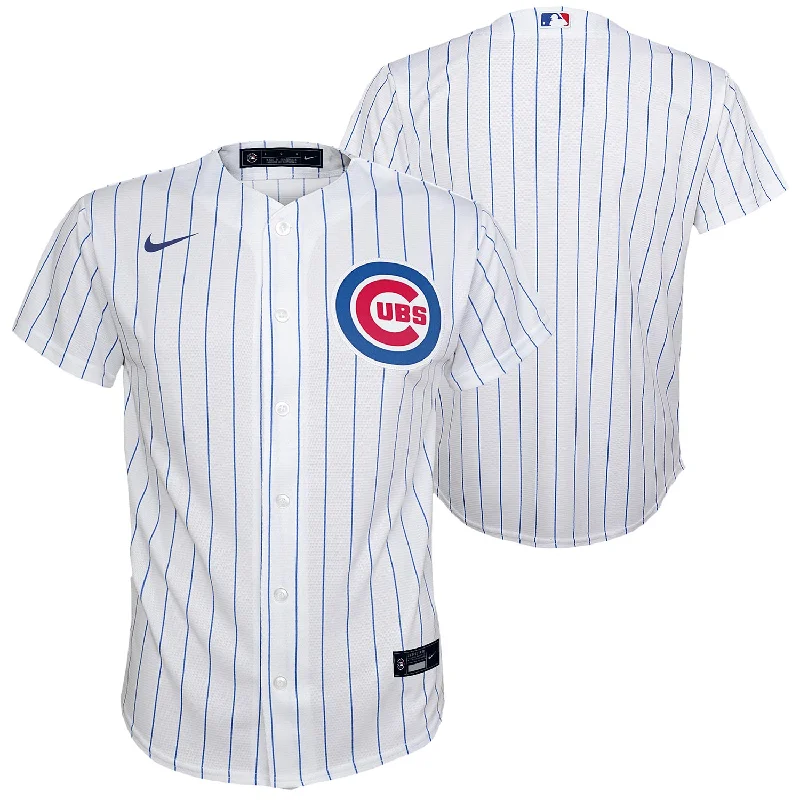 NFC football shirt with player number -Chicago Cubs Youth Nike Home White Team Replica Jersey