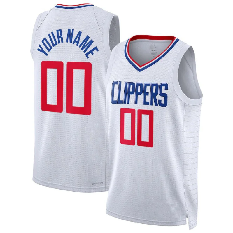 NFC jerseys with the latest player updates -Custom LA.Clippers Unisex 2022-23 Swingman  White Association Edition Stitched Basketball Jersey