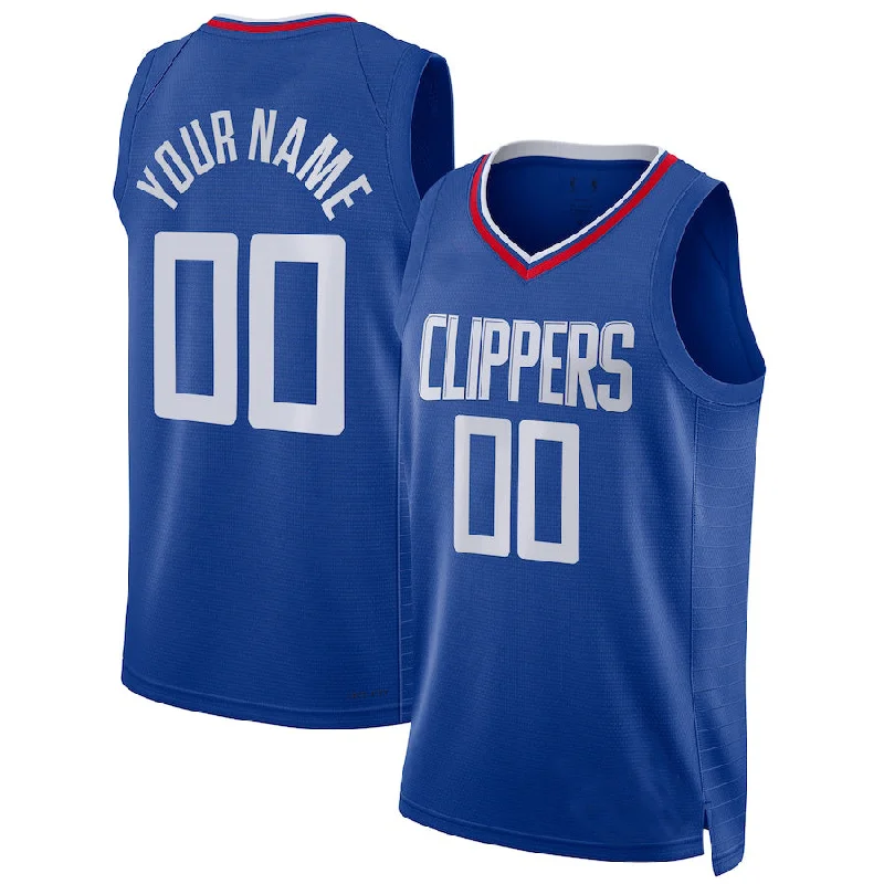 Limited edition NFC jerseys for fans -Custom LA.Clippers Unisex 2022-23 Swingman Royal Icon Edition Stitched Basketball Jersey