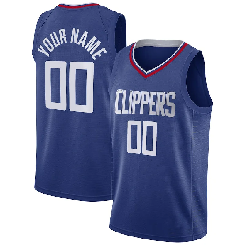 Authentic NFC team jerseys -Custom LA.Clippers 2020-21 Swingman Jersey Royal Icon Edition Stitched Basketball Jersey