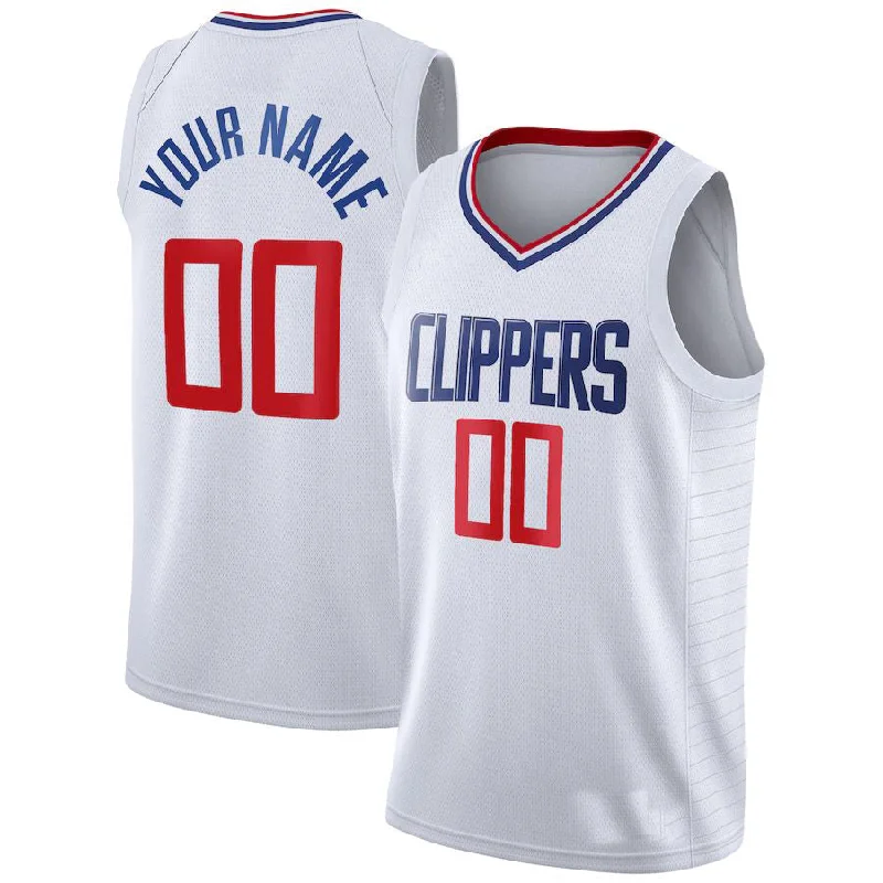 NFC jerseys with high-quality stitching -Custom LA.Clippers 2020-21 Swingman White Association Edition Stitched Basketball Jersey