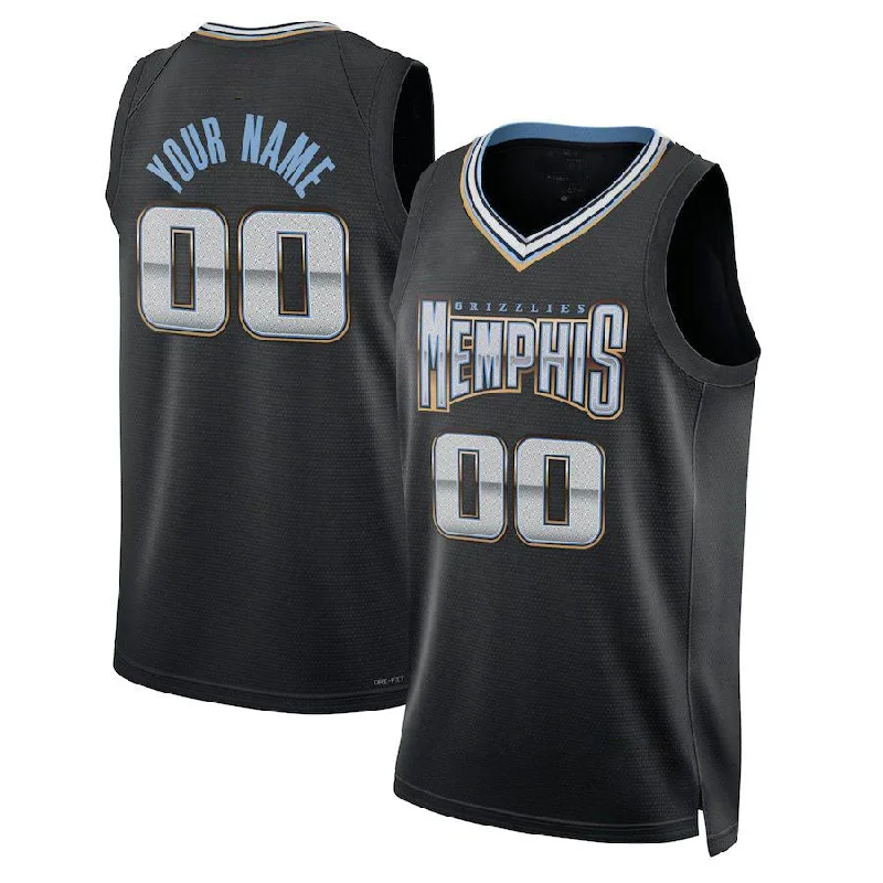 NFC jersey with official NFL patch -Custom M.Grizzlies Unisex 2022-23 Swingman Jersey City Edition Black Stitched Basketball Jersey