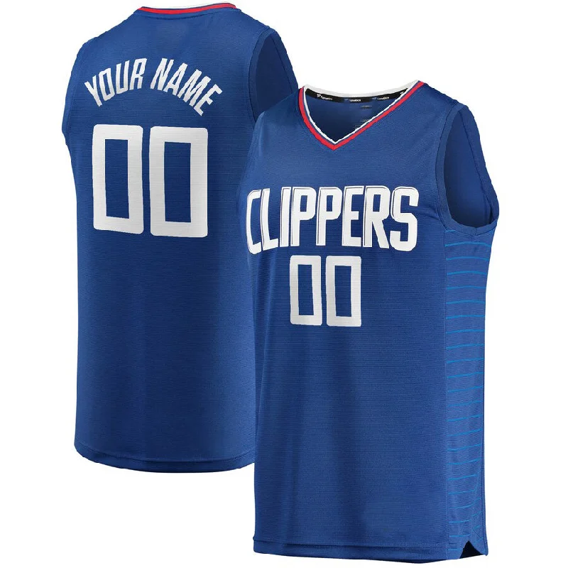 NFC football shirt collection -Custom LA.Clippers Fanatics Branded Fast Break Replica Jersey Royal Icon Edition Stitched Basketball Jersey