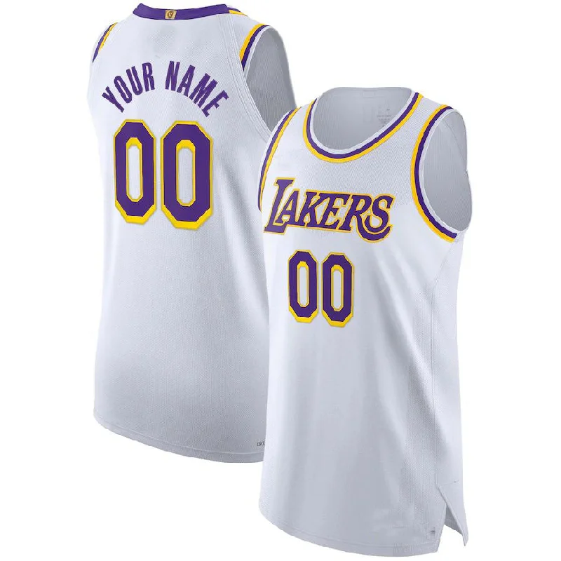 Classic NFC jerseys for collectors -Custom LA.Lakers 2021-22 Diamond Authentic  Jersey Association Edition  White Stitched Basketball Jersey