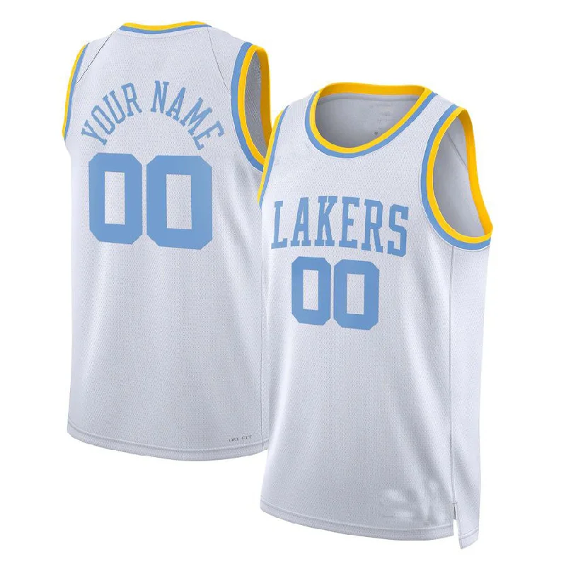 New NFC jerseys for 2025 season -Custom LA.Lakers Unisex 2022-23 Custom Swingman Jersey Classic Edition White Stitched Basketball Jersey