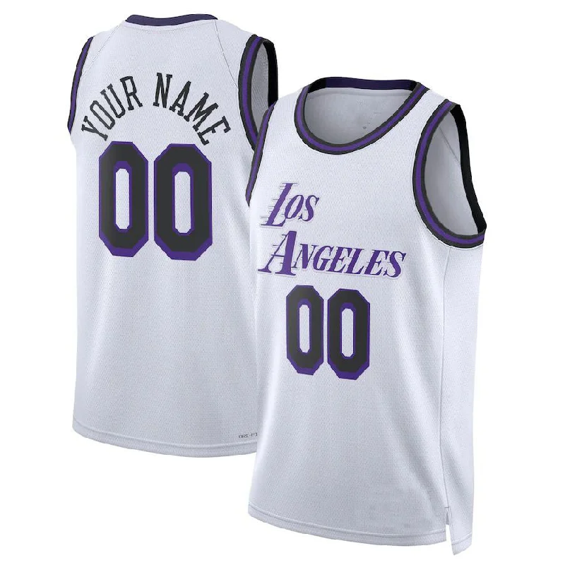 Authentic NFC home jersey -Custom LA.Lakers Unisex 2022-23 Swingman Jersey City Edition White Stitched Basketball Jersey