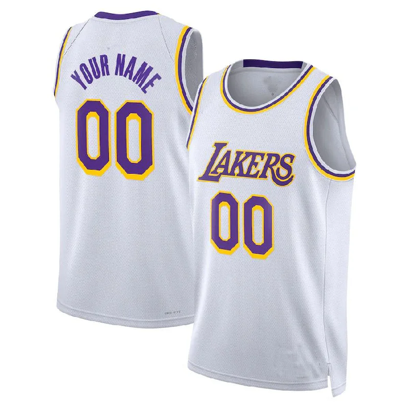 NFC jersey with embroidered patch -Custom LA.Lakers Unisex 2022-23 Swingman Jersey White Association Edition Stitched Basketball Jersey