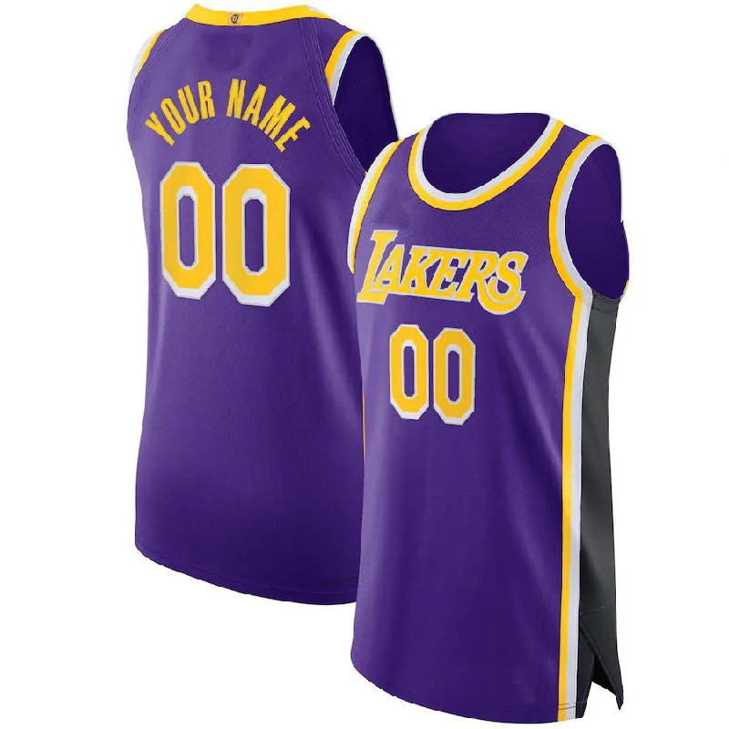 Limited edition NFC jerseys -Custom LA.Lakers Jordan Brand 2021-22 Diamond Swingman Authentic Jersey Statement Edition Purple Stitched Basketball Jersey