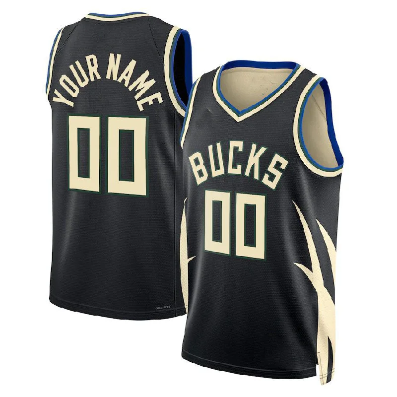 Unique NFC football jerseys for collectors -Custom M.Bucks Jordan Brand Unisex 2022-23 Swingman Jersey Statement Edition Black Statement Edition Stitched Basketball Jersey