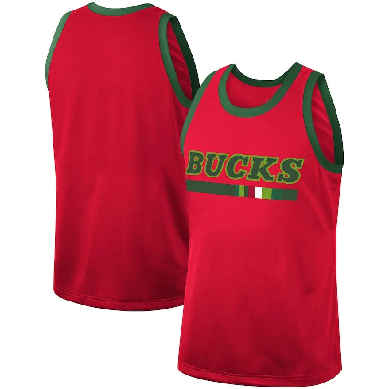 Stylish NFC football jerseys for fans -Custom M.Bucks Mitchell & Ness Hardwood Classics Team Heritage Fashion Jersey Red Statement Edition Stitched Basketball Jersey