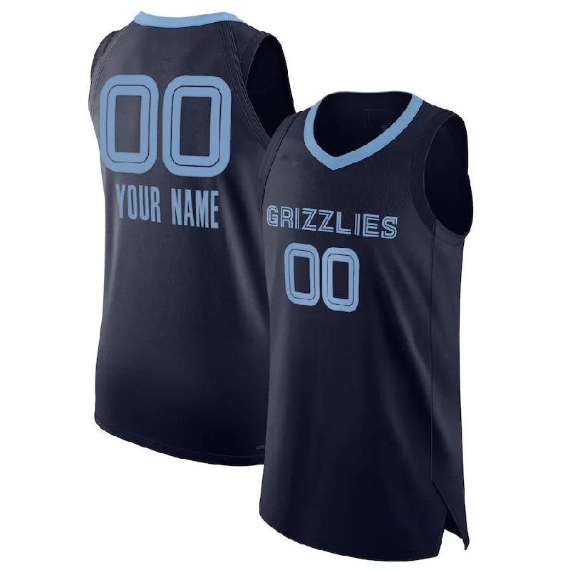 NFC team jerseys with vintage logos -Custom M.Grizzlies 2021-22 Diamond Swingman Authentic  Jersey Navy  Icon Edition Stitched Basketball Jersey