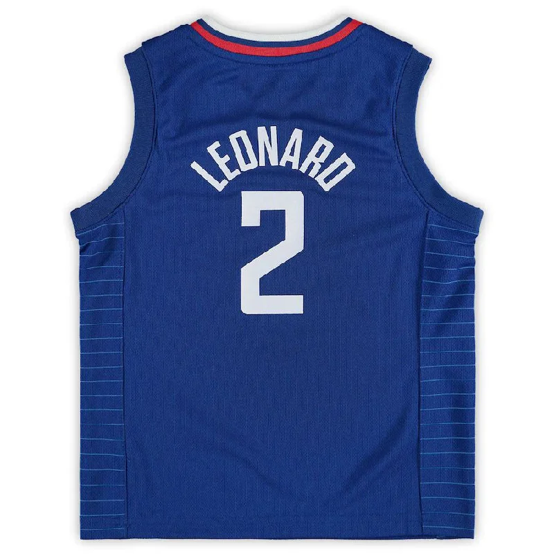 NFC jerseys with mesh and breathable fabric -LA.Clippers #2 Kawhi Leonard Preschool 2019-20 Player Jersey Icon Edition Royal Stitched American Basketball Jersey