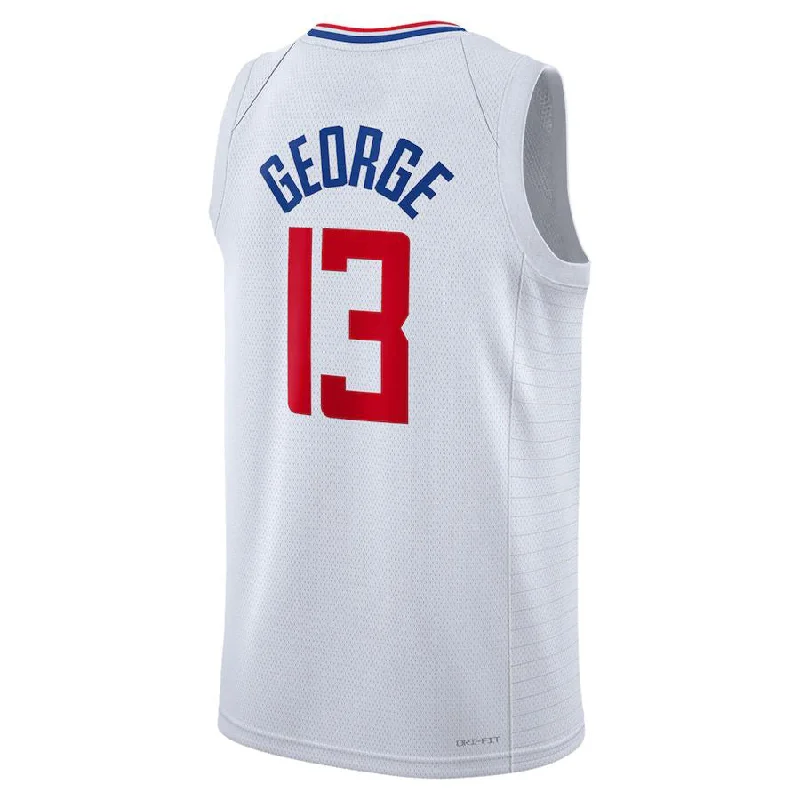 NFC team jerseys with team slogans -LA.Clippers #13 Paul George Unisex 2022-23 Swingman Jersey Association Edition White Stitched American Basketball Jersey