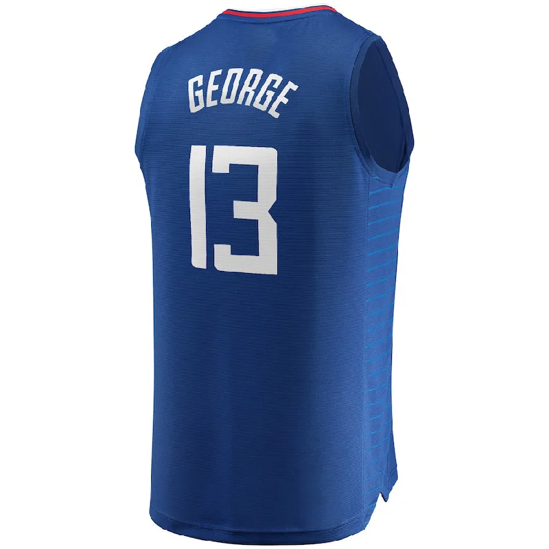 NFC football jerseys with patches -LA.Clippers #13 Paul George  Fanatics Branded Fast Break Player Jersey Icon Edition Royal Stitched American Basketball Jersey