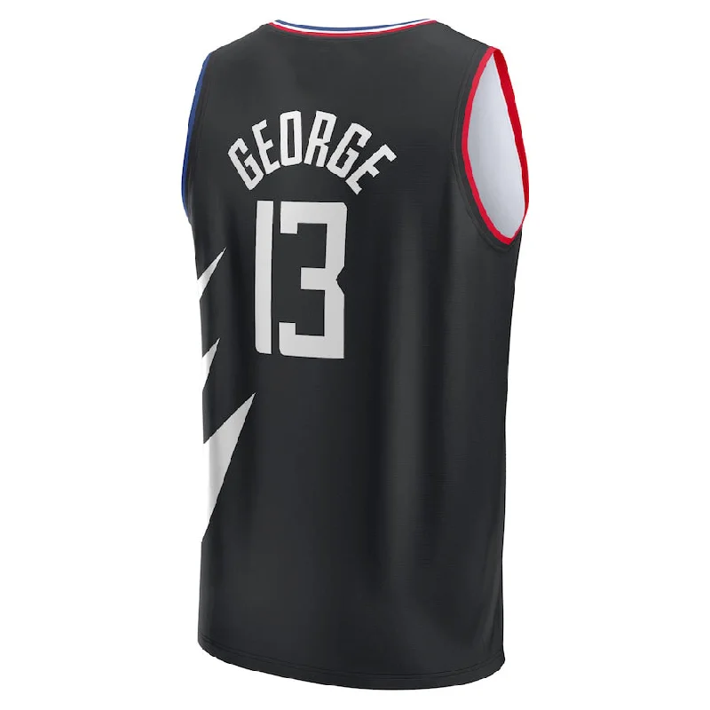 NFC football jerseys for sale near me -LA.Clippers #13 Paul George Fanatics Branded 2021-22 Fast Break Player Jersey Black Statement Edition Stitched American Basketball Jersey