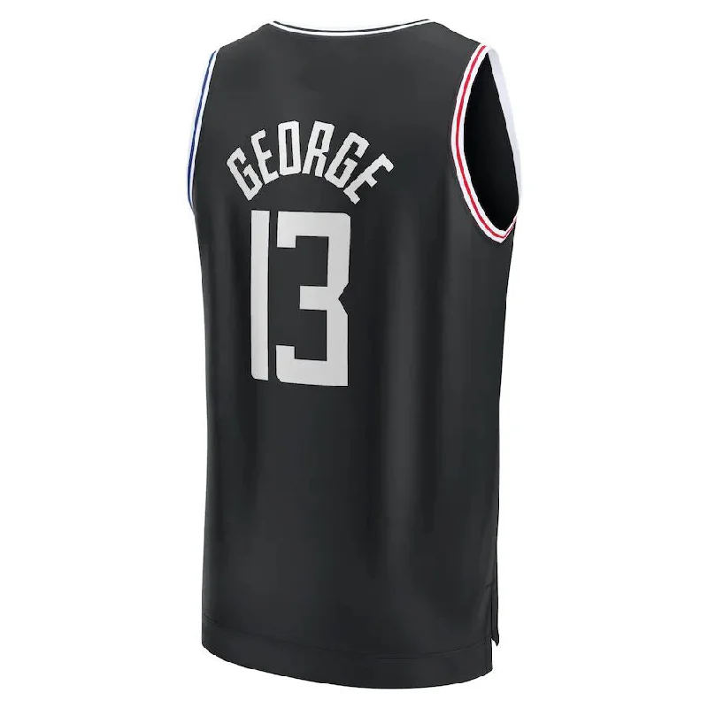 NFC jerseys with fan-favorite players -LA.Clippers #13 Paul George Fanatics Branded 2022-23 Fastbreak Jersey City Edition Black Stitched American Basketball Jersey