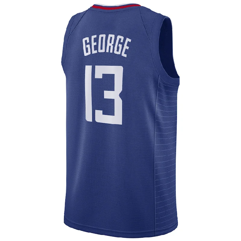 Affordable NFC team jerseys -LA.Clippers #13 Paul George 2019-20 Swingman Jersey Icon Edition Royal Stitched American Basketball Jersey