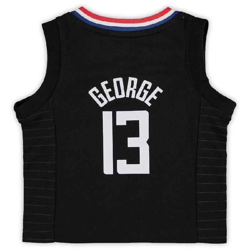 Premium NFC football jerseys -LA.Clippers #13 Paul George Jordan Brand Infant 2020-21 Jersey Statement Edition Black Stitched American Basketball Jersey