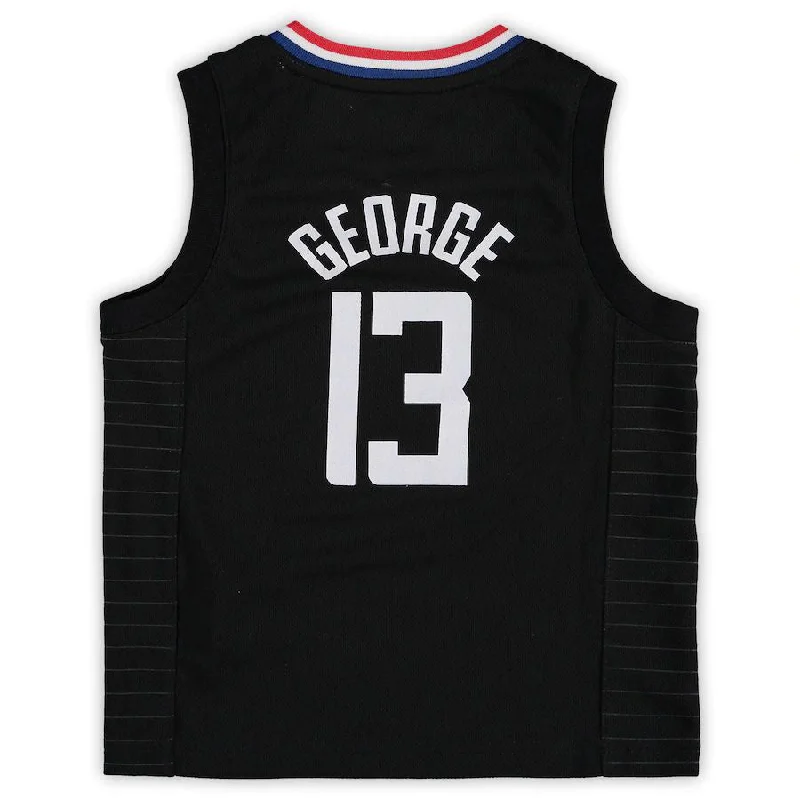 Stylish NFC football jerseys -LA.Clippers #13 Paul George Jordan Brand Preschool 2020-21 Fast Break Replica Jersey  Statement Edition Black Stitched American Basketball Jersey