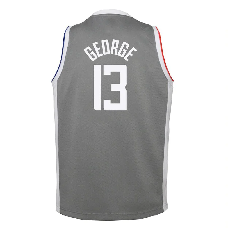 New NFC jerseys for 2025 season -LA.Clippers #13 Paul George 2020-21 Swingman Player Jersey Gray Earned Edition Stitched American Basketball Jersey