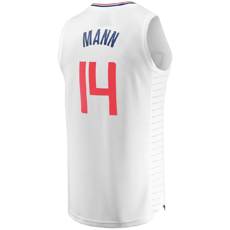 NFC jerseys for football supporters -LA.Clippers #14 Terance Mann Fanatics Branded Fast Break Replica Player Jersey White Association Edition Stitched American Basketball Jersey