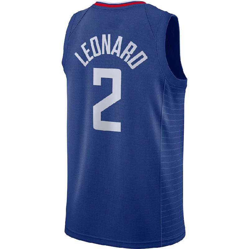 NFC jerseys with bold graphics -LA.Clippers #2 Kawhi Leonard 2020-21 Swingman Jersey Icon Edition Royal Stitched American Basketball Jersey