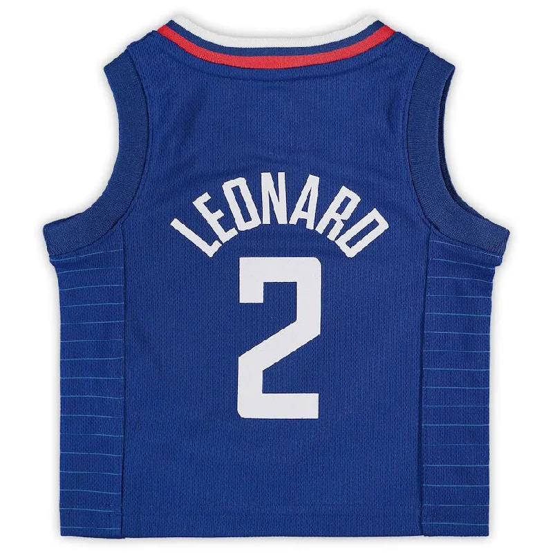 NFC jersey with commemorative season patch -LA.Clippers #2 Kawhi Leonard Infant 2020-21 Jersey Icon Edition Royal Stitched American Basketball Jersey