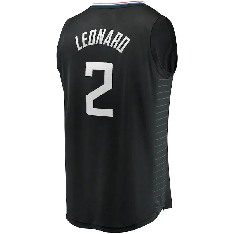 Official NFC team jerseys for men and women -LA.Clippers #2 Kawhi Leonard Fanatics Branded 2020-21 Fast Break Player Jersey  Black Statement Edition Stitched American Basketball Jersey